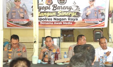 Kapolres Nagan Raya Ngopi Bareng Awak Media, Bangun Sinergi dan Perkuat Kemitraan