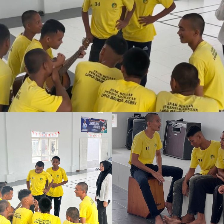 Asah Kreativitas dan Kekompakan, 10 Anak Binaan LPKA Banda Aceh Latih Seni Musik Acapella