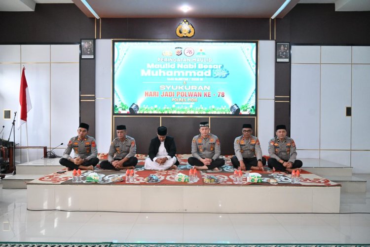 Maulid Nabi dan Hari Jadi Polwan ke-78, Polres Pidie Perkuat Semangat Keteladanan dan Pengabdian