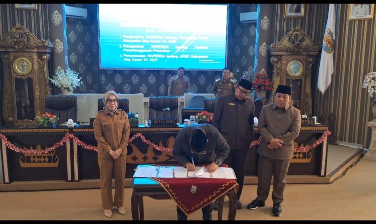 Angaran perubahan APBD Waykanan 2026 di sah kan APBD 2027 masih di bahas 