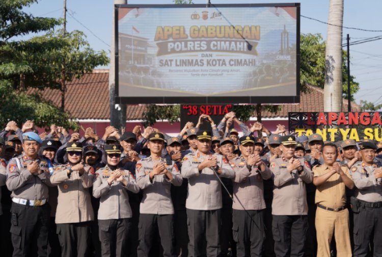 Polres Cimahi Perkuat Sinergi Bersama 200 Personel Satlinmas demi Keamanan Wilayah