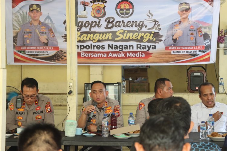 Kapolres Nagan Raya Ngopi Bareng Awak Media, Bangun Sinergi dan Perkuat Kemitraan