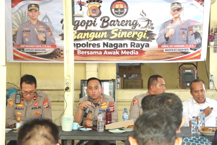 Kapolres Nagan Raya Ngopi Bareng Awak Media, Bangun Sinergi dan Perkuat Kemitraan