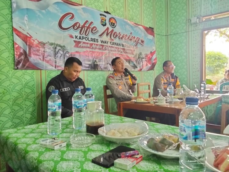 Polres Way Kanan Gelar Coffee Morning, Pererat Sinergi dengan Insan Pers   