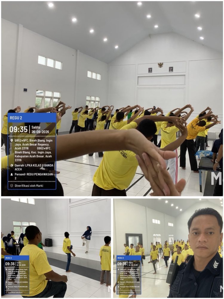 ABP LPKA Kelas II Banda Aceh Ikuti Olahraga dan Senam Pagi, Situasi Aman dan Kondusif