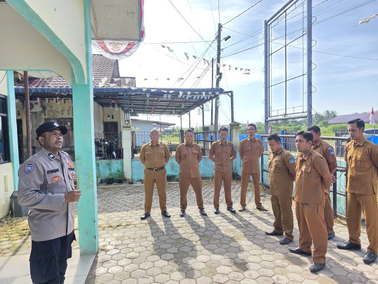Apel Pagi di Kantor Geuchik Gampong Kapa, Bhabinkamtibmas Polsek Langsa Timur Jadi Pembina