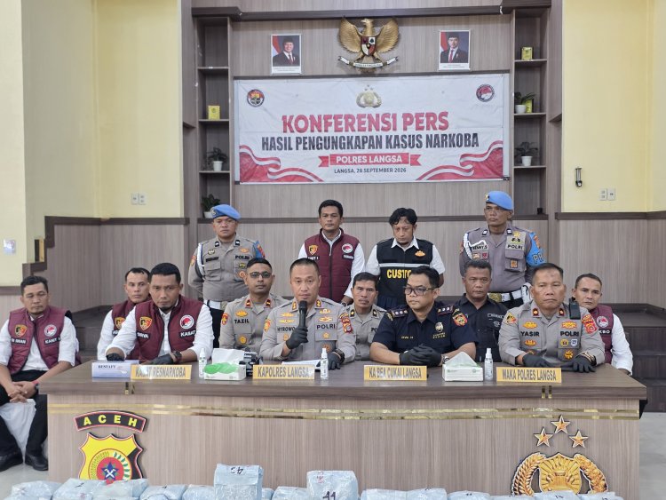 Fantastis! Polres Langsa Sita 46,6 Kg Sabu Jaringan Malaysia Senilai Rp13,2 Miliar