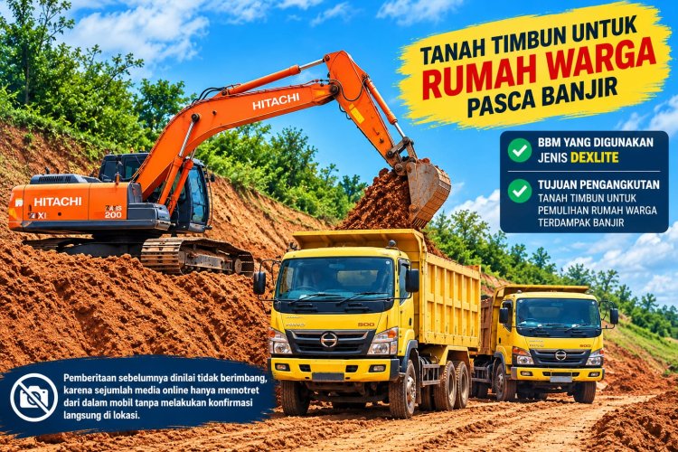 Bantah Pemberitaan, Beko di Bom Lama Ranto Peureulak Gunakan Dexlite, Tanah Untuk Pemulihan Rumah Warga Pasca Banjir