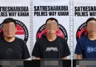 Satresnarkoba Polres Way Kanan Amankan Tiga Pria Diduga Terlibat Peredaran Sabu di Way Tuba