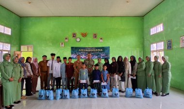 SEMARAK HUT TNI KE-81, KODIM 0427/WAY KANAN HADIR BERBAGI PEDULI WARGA KAMPUNG KARANG LANTANG