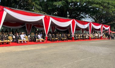 DANDIM 0427/WAY KANAN HADIRI UPACARA HUT KE-81 TNI, PERKUAT SEMANGAT KEBERSAMAAN DAN PENGABDIAN