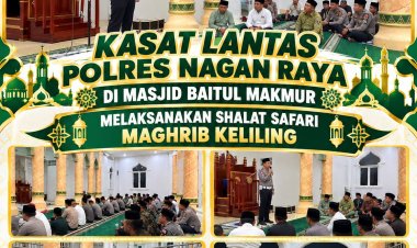 Magrib Keliling di Masjid Baitul Makmur, Polres Nagan Raya Ajak Warga Jaga Kamtibmas