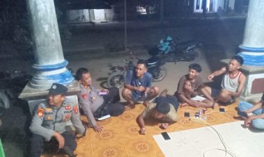 Perkuat Kamtibmas, Kapolsek Negara Batin Cek Pos Kamling di Kota Jawa