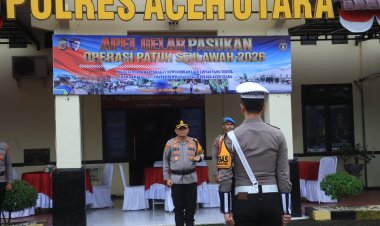 Kapolres Aceh Utara Pimpin Apel Gelar Pasukan Operasi Patuh Seulawah 2026, Fokus Tingkatkan Keselamatan Berlalu Lintas