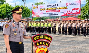 Kobarkan Semangat Persatuan, Kapolres Aceh Tenggara Pimpin Upacara Hari Sumpah Pemuda ke-98