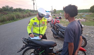 Tindak Lanjuti Aduan 110, Satlantas Polres Nagan Raya Sikat Aksi Balap Liar dan Amankan Motor Knalpot Brong