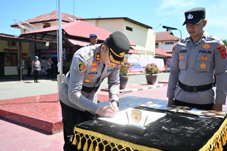 Kapolres Pidie Pimpin Sertijab, Pejabat Baru Diminta Tingkatkan Kinerja dan Pengabdian
