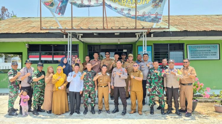 Sinergitas TNI-Polri di Banjit, Kapolsek dan Camat Beri Ucapan HUT TNI ke-81