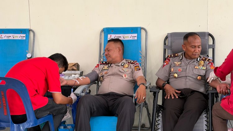 Sambut HUT ke-81 Korps Brimob Polri, Batalyon B Pelopor Gelar Donor Darah Bersama PMI Aceh Utara
